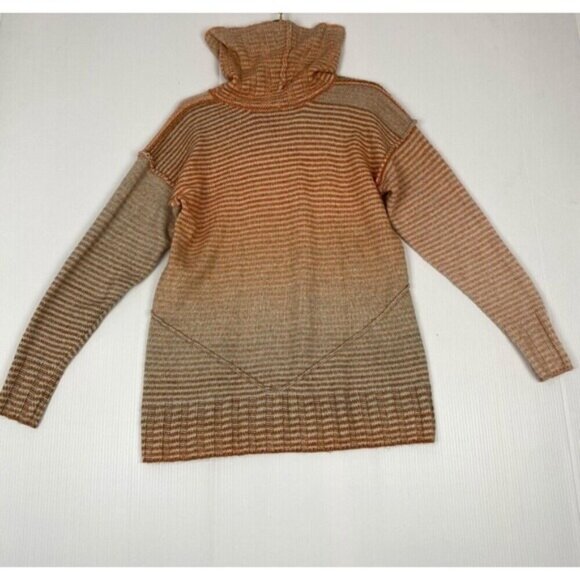 Cabi Sweater Womens Small Orange Striped Pullover Cowl Neck Knit Casual,Outdoor - Picture 1 of 9